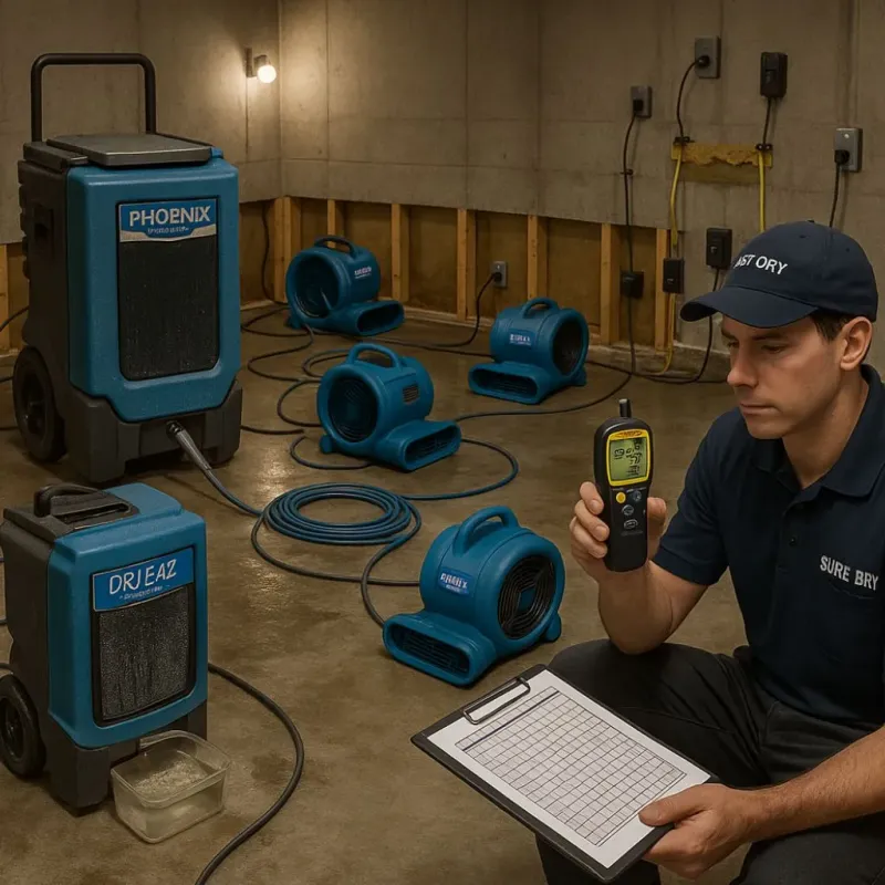 Structural Drying and Dehumidification process in Grundy County, IA
